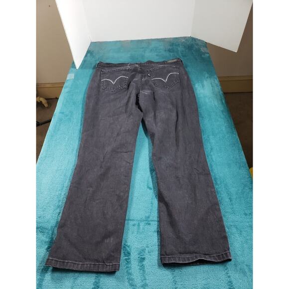 Levis 505 Jeans Sz 16 Short Womens Black Stretch Denim Pants Mid Rise Straight - Picture 11 of 15